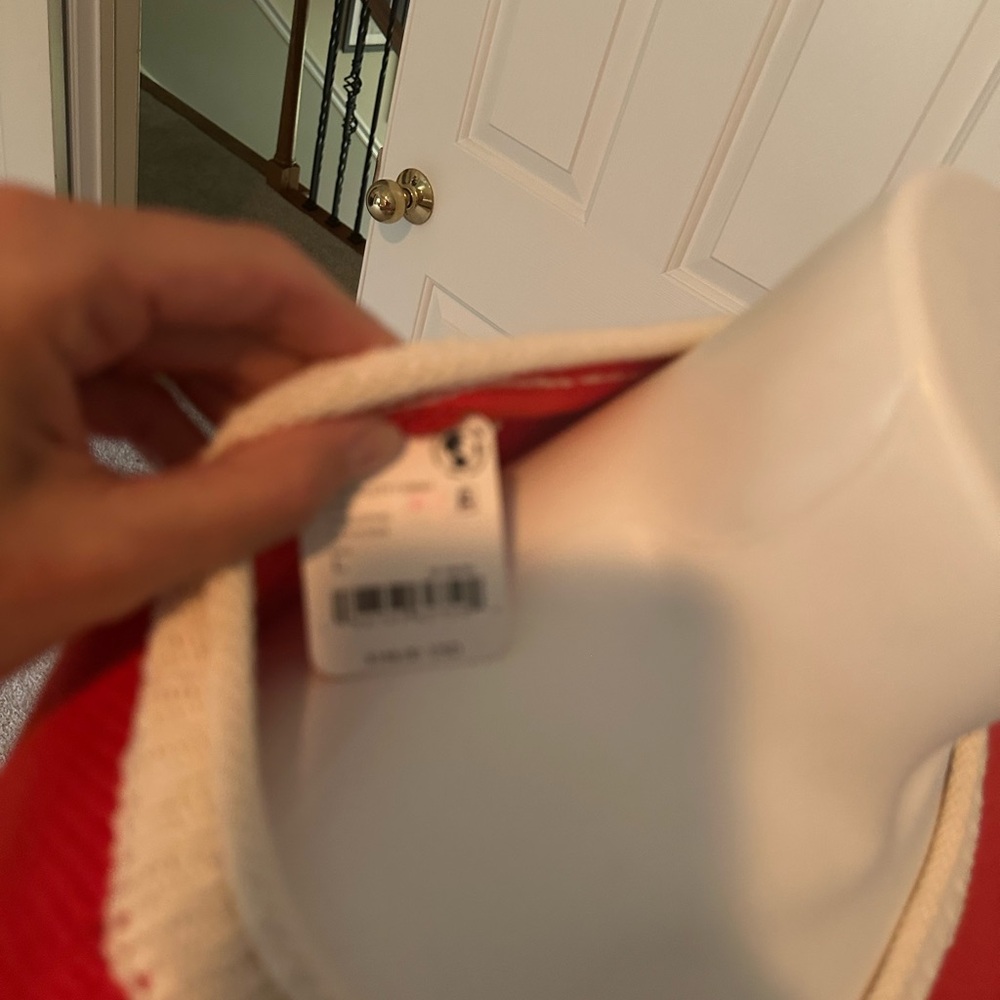 Free People Red and Cream Stripe Pullover Sweater - Picture 6 of 9